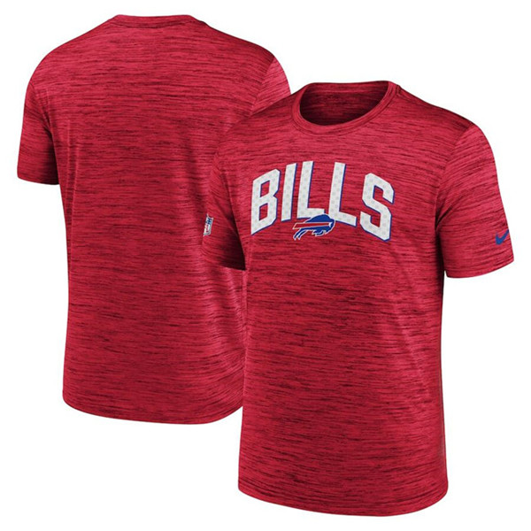 Men's Red Buffalo Bills Sideline Velocity Stack Performance T-Shirt